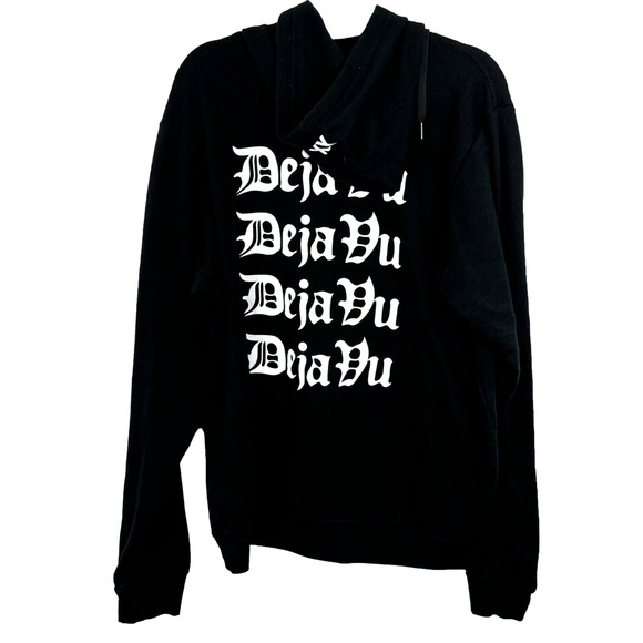 The Liz XX Deja Vu Hoodie XL Black Graphic Print Womens Long Sleeve Pullover - Picture 1 of 7